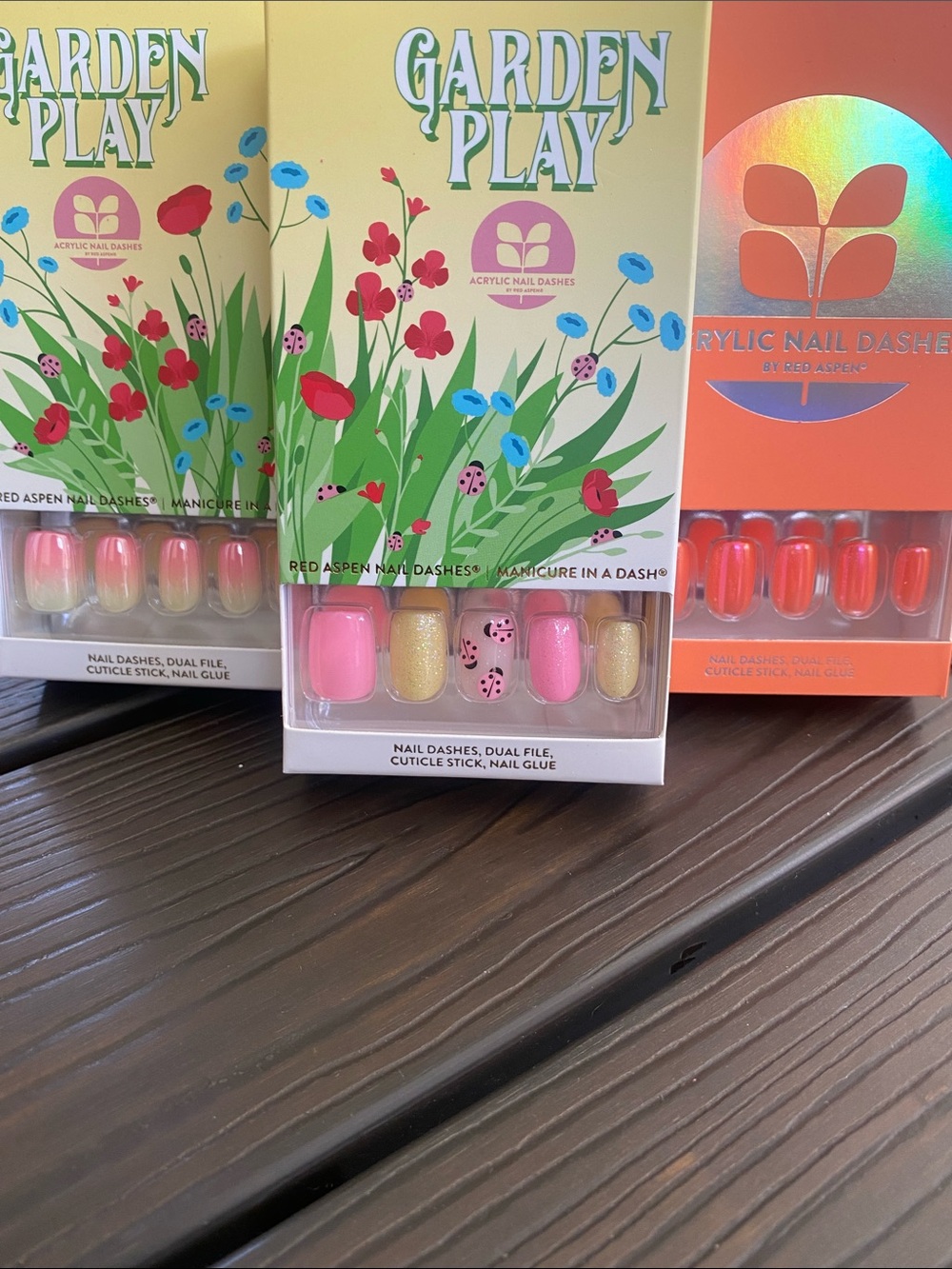 Acrylic Nail Dashes, 3 sets. Brand new in boxes.